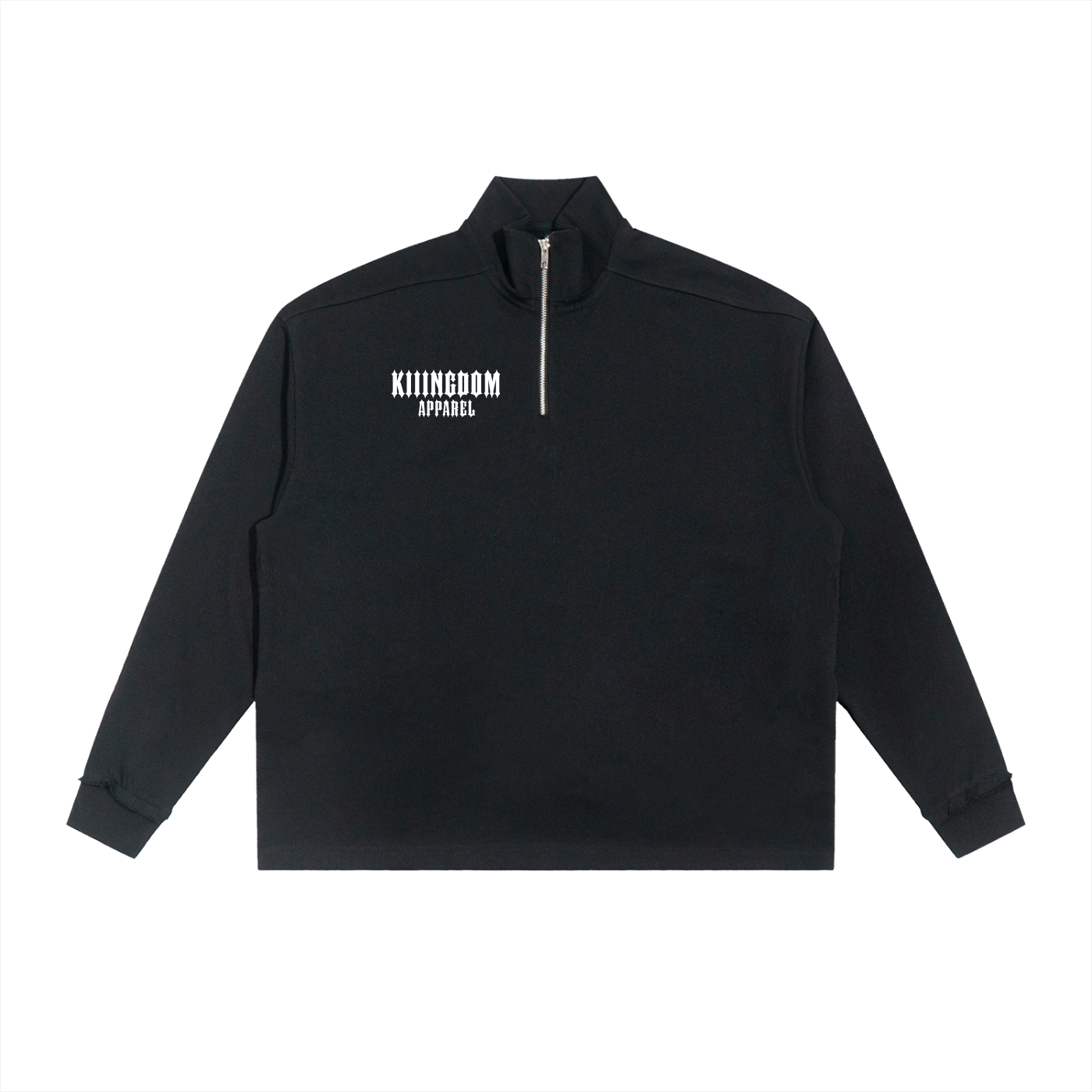 Half-Zip Rolled Edge Fleece Sweatshirt