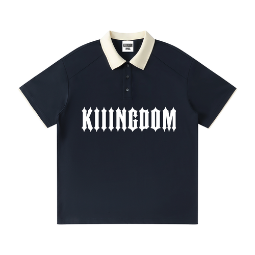 Contrast Collar Raglan Polo Shirt