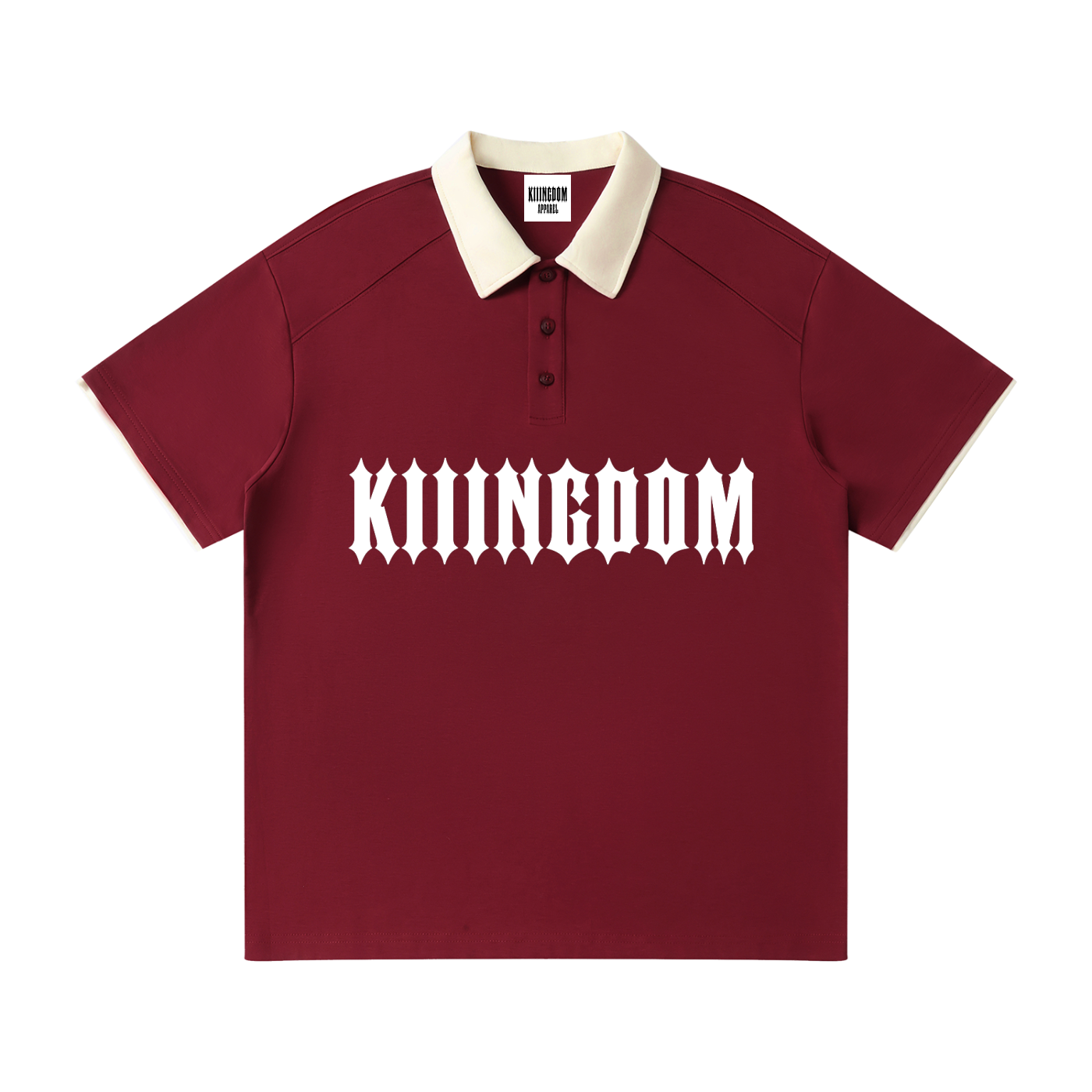 Contrast Collar Raglan Polo Shirt