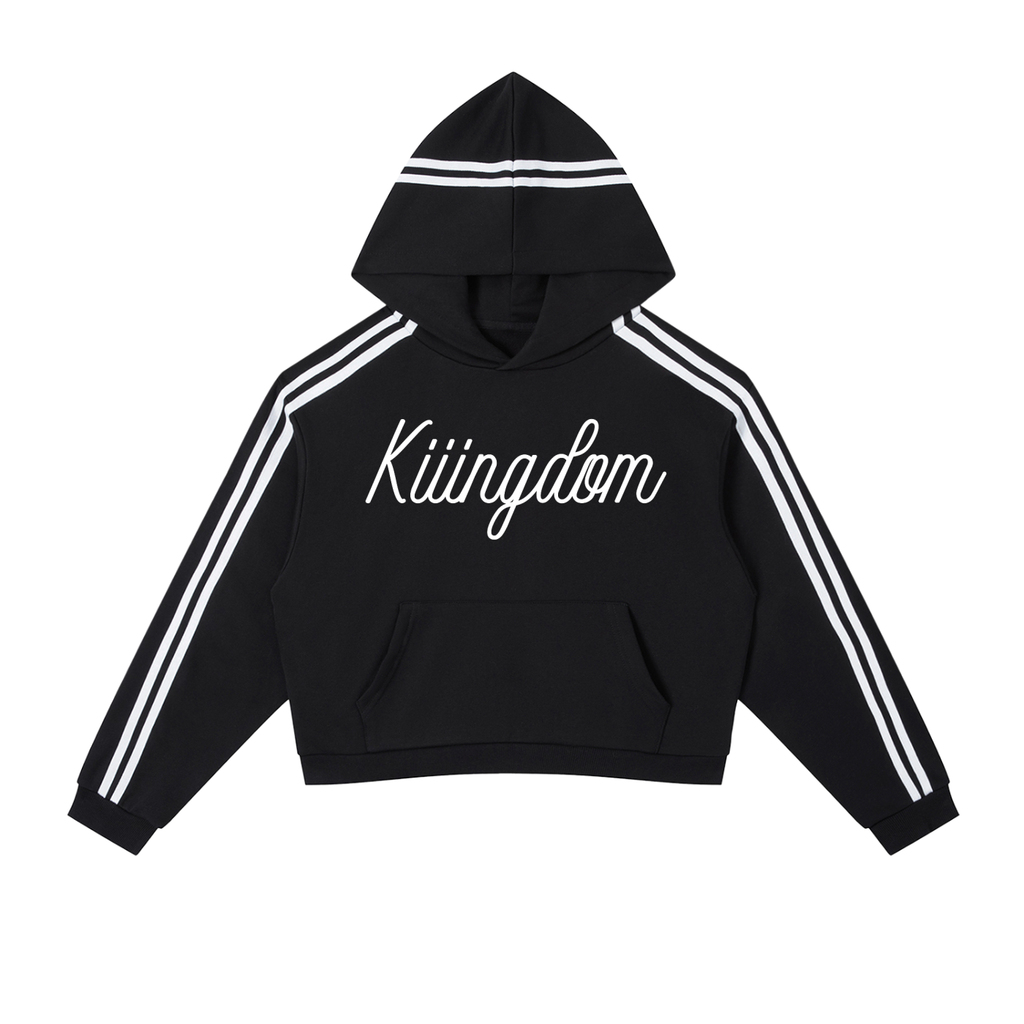 Contrast Side Stripe Cropped Hoodie