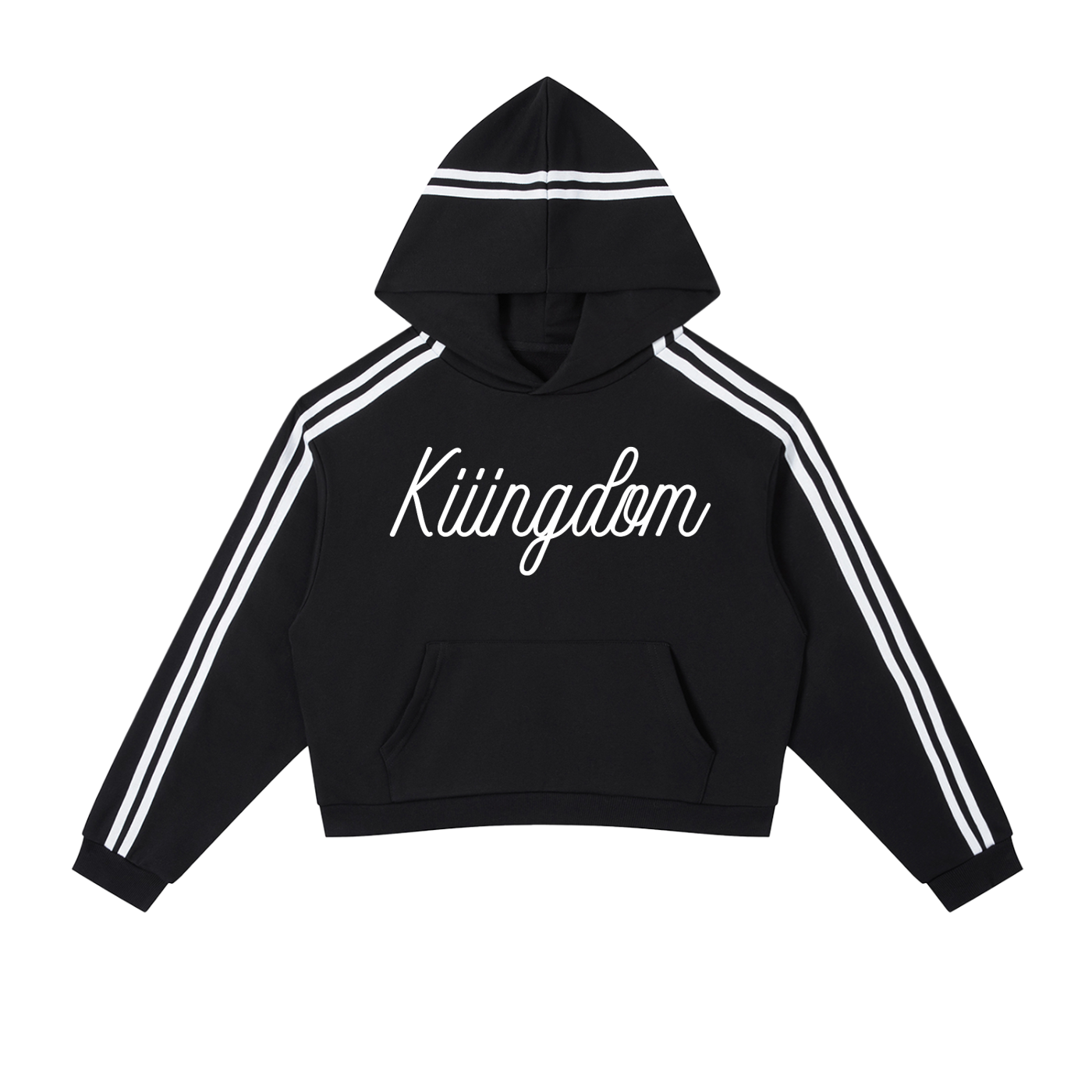 Contrast Side Stripe Cropped Hoodie