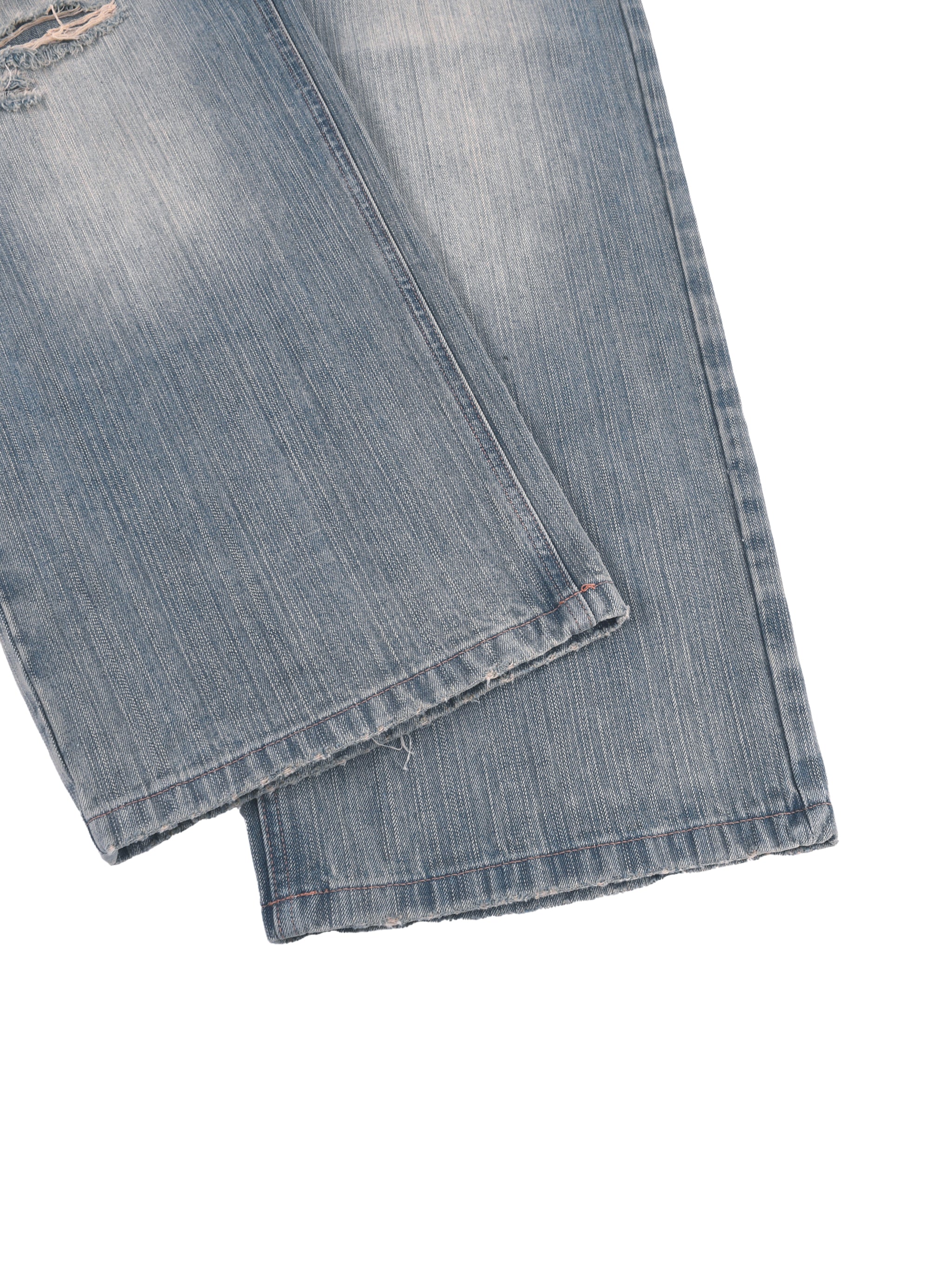 Kiiingdom Vintage Wash Distressed Denim Jeans